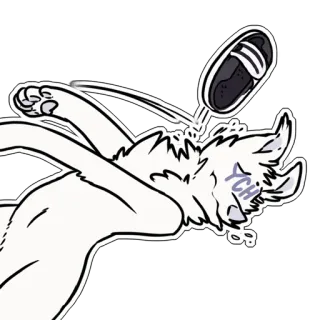 👡 YCH kat, gieten, water, cartoon, YCH telegram sticker