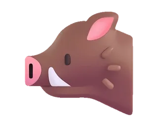 🐗 boar, animal, pig, wildlife, cartoon, sticker, mammal, nature telegram sticker