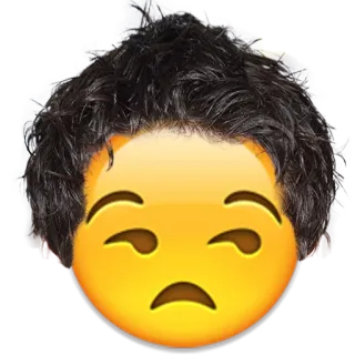 😒 emoji, face, hair, expression, funny telegram sticker