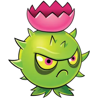 😡 piante, arrabbiato, cartone animato, gioco, fiore, spine whatsapp sticker