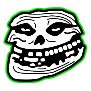 😧 Trollface มีม, โทรลล์, อินเทอร์เน็ต, ตลก, การ์ตูน telegram sticker