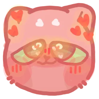 🥰 кот, животное, мультфильм, милый, наклейка, сердце, любовь whatsapp sticker