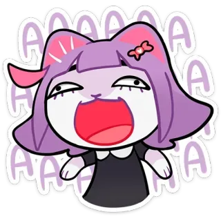 😮 AAAAA cười, mèo, hoạt hình, anime, vui, dễ thương, meme whatsapp sticker