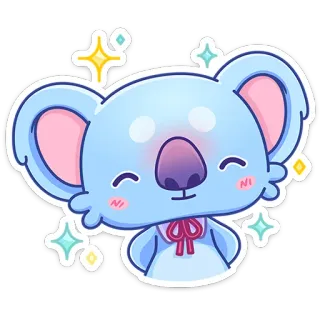 ☺️ コアラ, 可愛い, かわいい, キラキラ, 動物, ステッカー, 漫画 telegram sticker