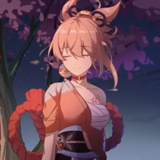 🎆 Yoimiya Genshin Impact Anime, Videojuego, Fuegos artificiales, Personaje, Waifu whatsapp sticker