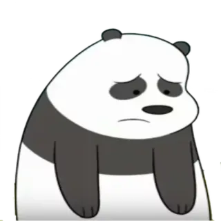 ☹️ Panda We Bare Bears Мультфильм, Панда, Грустный, Животное, Медведь whatsapp sticker