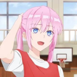 🍧 Anime, Mädchen, rosa Haare, niedlich, Cartoon telegram sticker