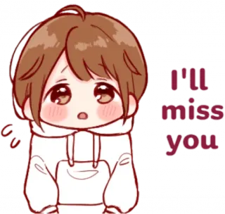 🥺 I'll miss you triste, mancare, addio, carino, chibi telegram sticker