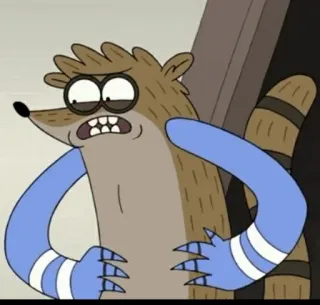 👾 Rigby Regular Show Rigby, raccoon, cartoon, Regular Show whatsapp sticker