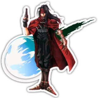 🔫 Vincent Valentine Final Fantasy VII ファイナル, ファンタジー, 武器, 銃, 赤 telegram sticker