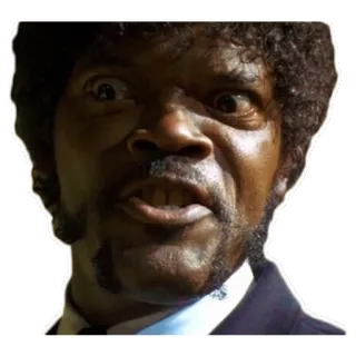 😡 Jules Winnfield Pulp Fiction 펄프 픽션, 사무엘 L. 잭슨, ジュール스・ウィンフィールド, 영화, 충격, 표정 whatsapp sticker