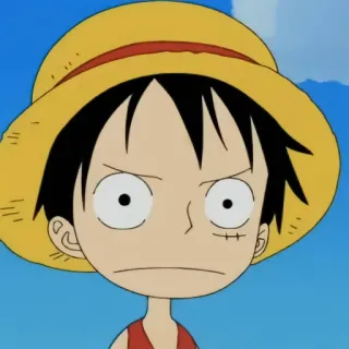 ✖️ Luffy One Piece luffy, one piece, anime, manga, dibujos animados, sombrero de paja whatsapp sticker