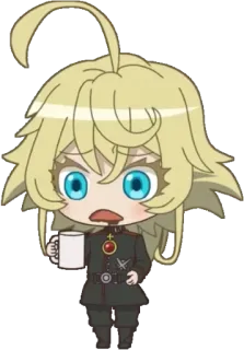 😝 Tanya von Degurechaff Saga of Tanya the Evil Anime, Chibi, Isekai, Militär, Magie, Uniform whatsapp sticker