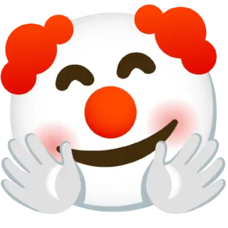 🤗 clown, emoji, cute, friendly, happy, face telegram sticker