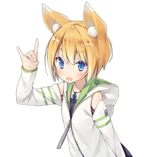 🤘 Anime, Kawaii, Personnage, Dessin animé, Oreilles, Mignon telegram sticker