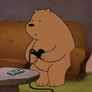 🍑 Grizz We Bare Bears Мультяшный медведь, Gaming, Геймер, Персонаж, Мы обычные медведи, Гризз whatsapp sticker