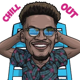 🏖 CHILL OUT chillig, entspannen, strand, sommer, urlaub, sonnenbrille telegram sticker