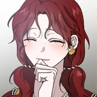 ♥️ donna, ritratto, capelli rossi, sorridente, cartone animato, persona telegram sticker