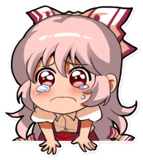 😥 Аниме, Чиби, Кавай, Плачет, Грустный, Слезы telegram sticker