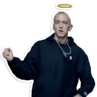 😇 Eminem rapper, music, halo, angelic, musician, singer telegram sticker
