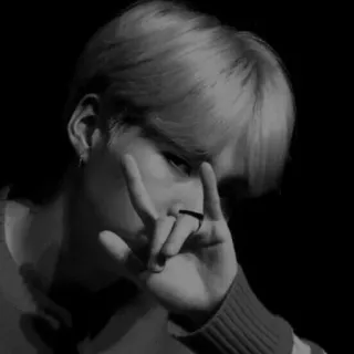 🗝 portret, mężczyzna, skala szarości, kpop, idol, piosenkarz telegram sticker