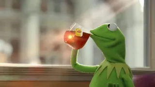 ☕ Kermit Ếch Kermit, Muppets, Trà, Uống, Xanh lá cây, Con rối, Lipton, Đồ uống telegram sticker