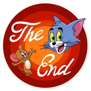 ⛔️ Tom and Jerry The End cat, mouse, cartoon, funny, ending telegram sticker