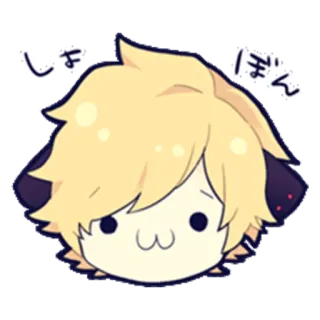 🐱 しょぼん fofo, kawaii, anime, desenho animado, triste, shobon, expressão whatsapp sticker