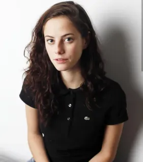 🦋 woman, portrait, brunette, casual, Lacoste shirt, people, girl telegram sticker