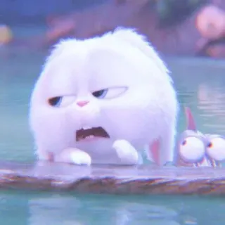 🐰 Snowball The Secret Life of Pets bunny, rabbit, white, animal, cartoon, the secret life of pets whatsapp sticker