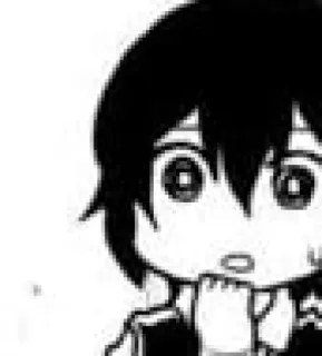 🍃 anime, manga, cartoon, black and white, cute, chibi, character, anime character telegram sticker