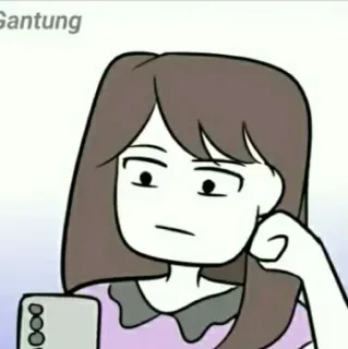 📍 Gantung アニメ, 女の子, 退屈, 電話 telegram sticker