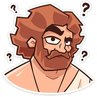 🤔 confusion, question marks, unsure, cartoon, illustration, man, thinking telegram sticker