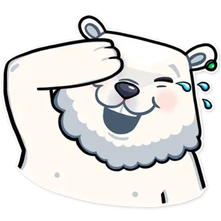 😂 北极熊, 笑, 快乐, 情感, 表情符号, 贴纸 whatsapp sticker