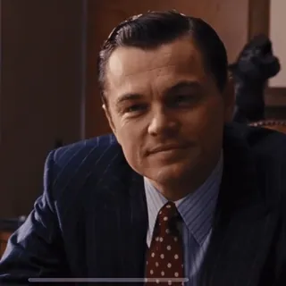 🙂 Leonardo DiCaprio The Wolf of Wall Street actor, movie, suit, portrait telegram sticker