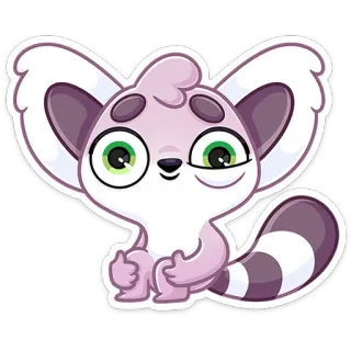 🤪 여우원숭이, 동물, 귀여운, 만화, 포유류, 스티커 telegram sticker