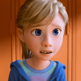 😣 Riley Andersen Inside Out cartoon, animation, character, movie, sad, disney telegram sticker