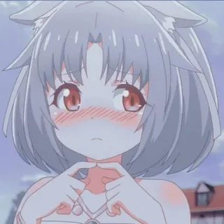 👉 anime, cat girl, blush, cute telegram sticker