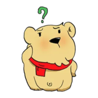 ❓ Bär, Cartoon, Tier, Fragezeichen, Verwirrt, Süß, Sticker telegram sticker