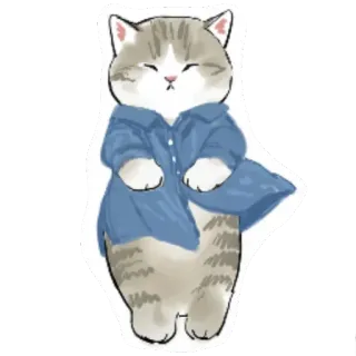 👗 gato, camiseta, lindo, animal, dibujos animados, pegatina whatsapp sticker