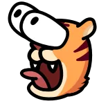 😱 tigre, cartone animato, animale, divertente, meme, adesivo whatsapp sticker