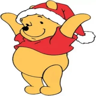 🥳 Winnie the Pooh Winnie the Pooh, Christmas, cartoon, bear, Santa hat telegram sticker