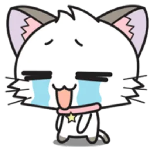 😭 gato, chorando, triste, desenho animado, anime, kawaii, emoção whatsapp sticker
