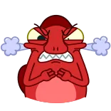 😡 bravo, desenho animado, monstro, vermelho, frustrado, chateado, soltando vapor telegram sticker