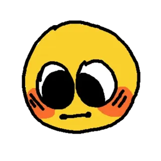 😐 emoji, blush, yellow, cartoon, shy telegram sticker