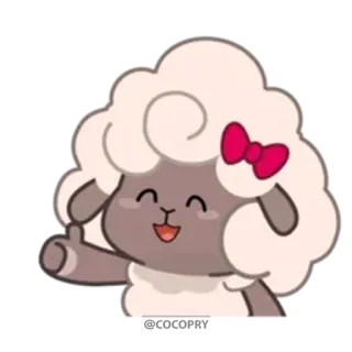 👍 sheep, cartoon, animal, cute, thumb up telegram sticker