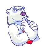 🤔 ijsbeer, dier, cartoon, stropdas, kantoor, boos, beer whatsapp sticker