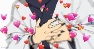 ❤️ serca, miłość, uczucie, emotikony, dłonie, anime, gest whatsapp sticker
