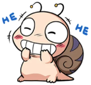 😁 HE HE Cartoon, Schnecke, Fröhlich, Lachen, Süß, Emoji, Sticker telegram sticker