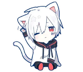 👋 anime, catboy, kawaii, chibi, cute whatsapp sticker